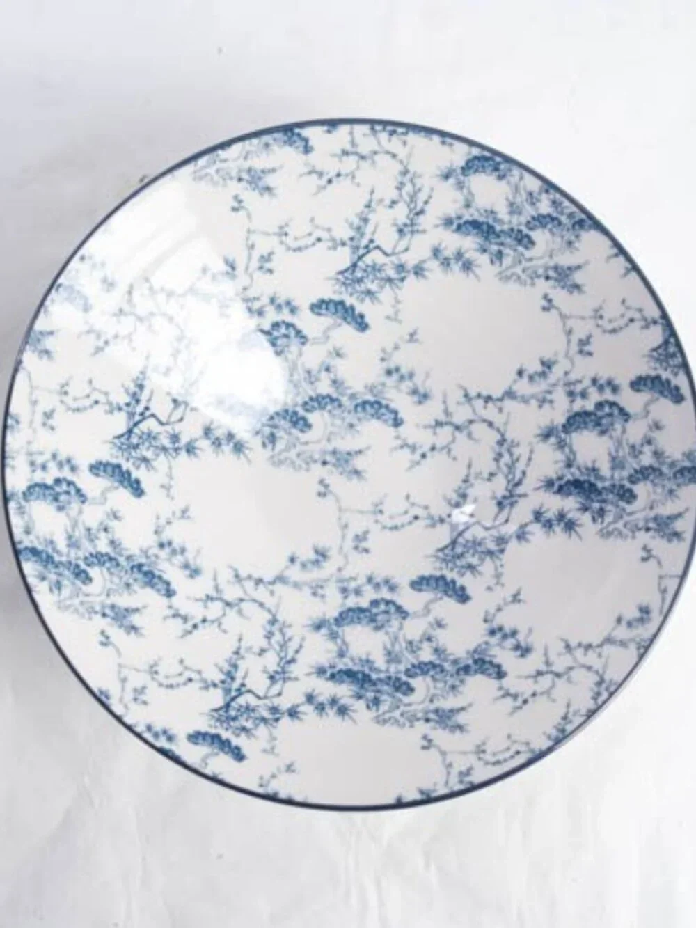 Market Square Blue White Asian Trees Toile Print Large 8